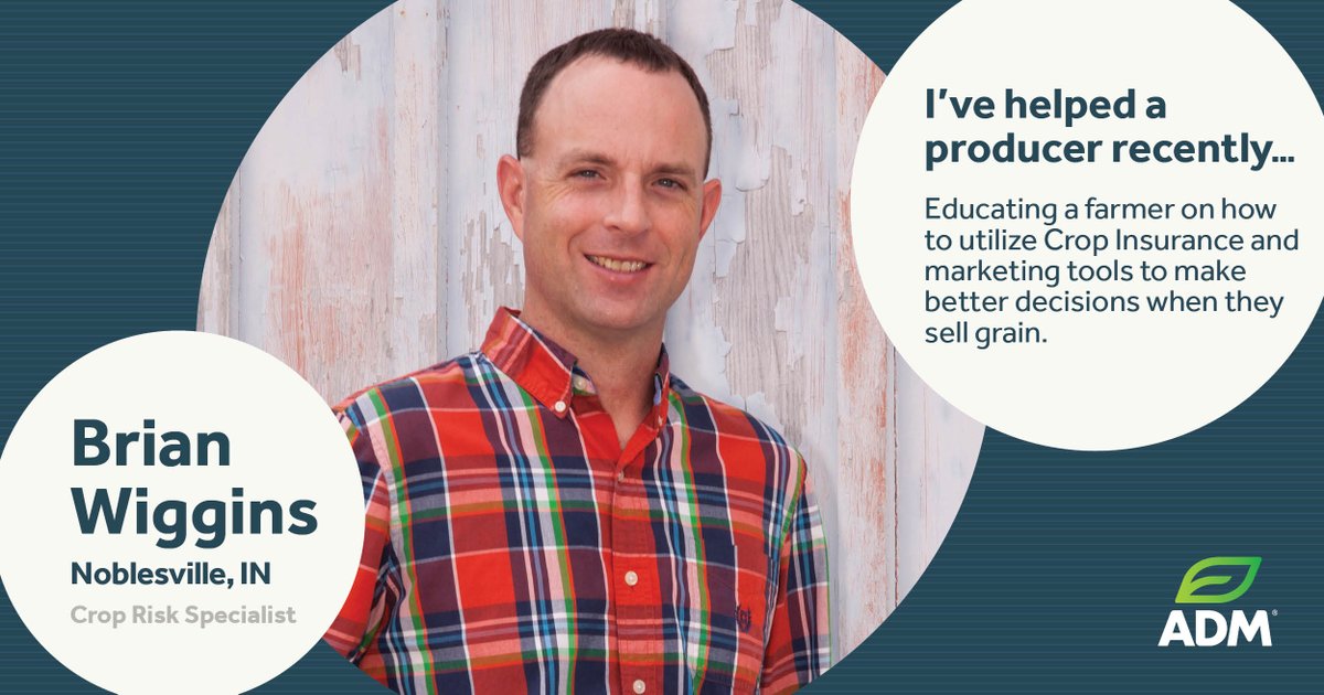 ADMFarmServices's tweet photo. Meet Brian, a Crop Risk Specialist for #TeamADM in Noblesville, IN. When he isn't busy meeting with customers, he enjoys hiking &amp; camping with his family. 🏕️ 

ADM is in a dedicated partnership with @CropRiskService. Learn about our work together, here! ➡️ https://t.co/VlAbaPrWci https://t.co/vogsyEOYsI