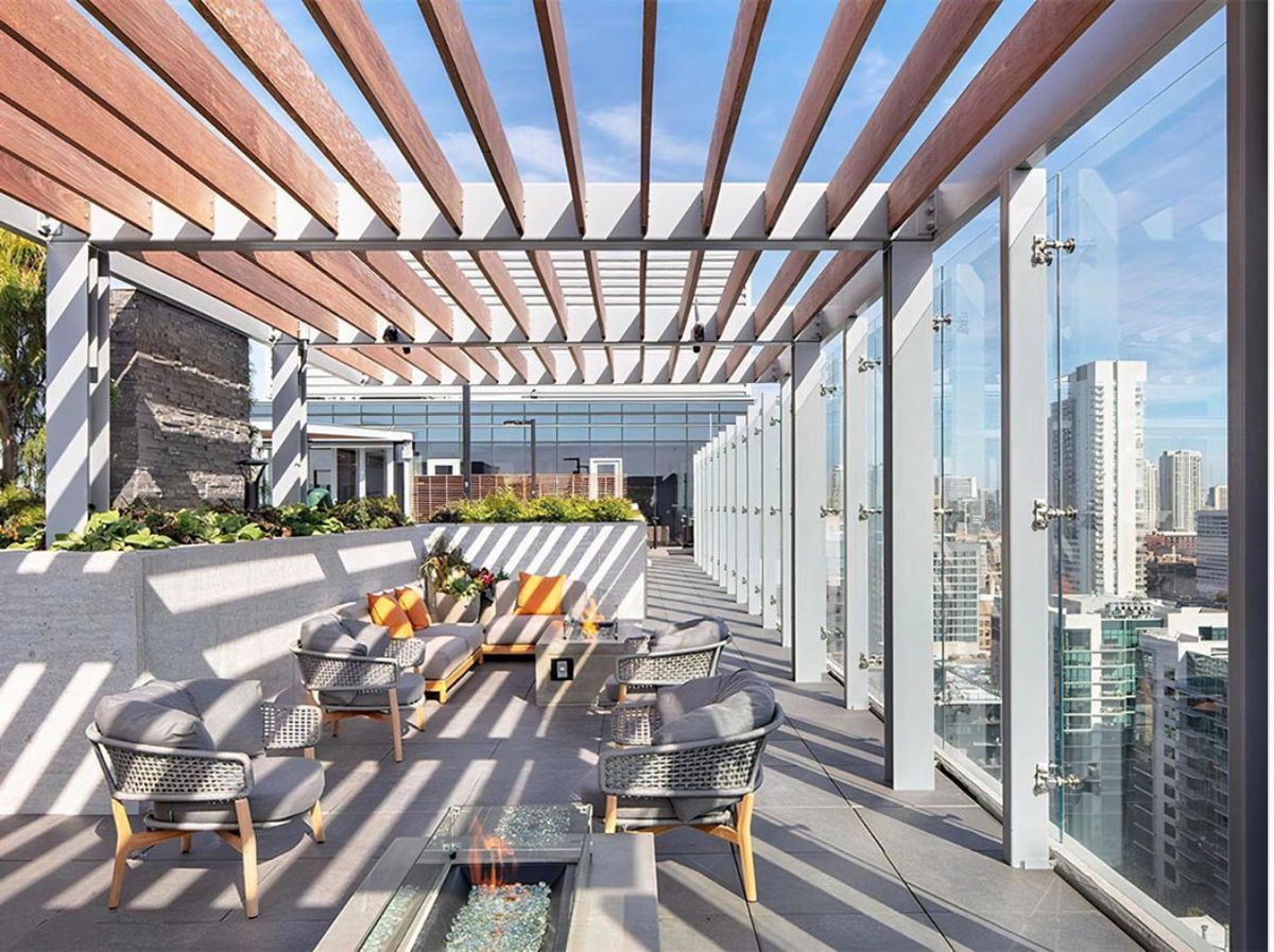 CorporateLiv's tweet photo. We promise the view is worth these tan lines ☀️ #CorporateLiving #Chicago https://t.co/EMayHJNEVT