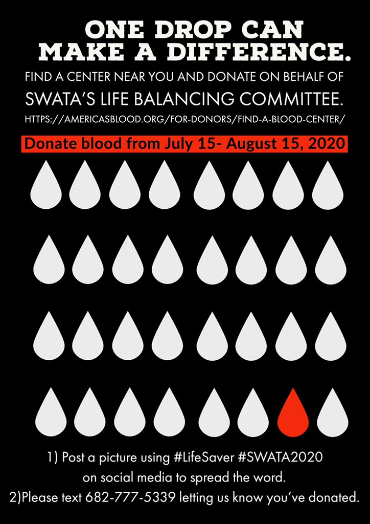 SWATA_LBC's tweet photo. What are your plans today? How about signing up to donate blood? Be a #LifeSaver and support us for our #SWATA2020 initiative. Tag us or send us your picture and be entered for a chance to win a $50 Amazon gift card! Spread the word! https://t.co/BUhaOsZGZt