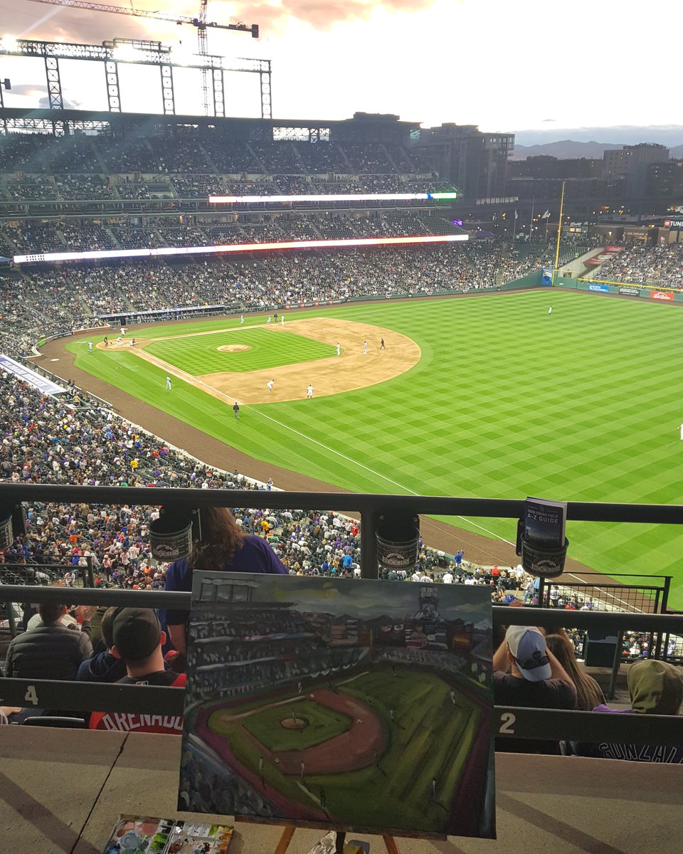 19/04/07MLB Ballpark 2/30 Coors Field @Rockies vs  @Dodgers Flight: SF to Denver. Beautiful views of the snow capped mountains, nothing like watching a game a mile high! What started as a warm spring afternoon quickly became a cold evening. #MLB  #DiamondsOnCanvas  #AndyBrown