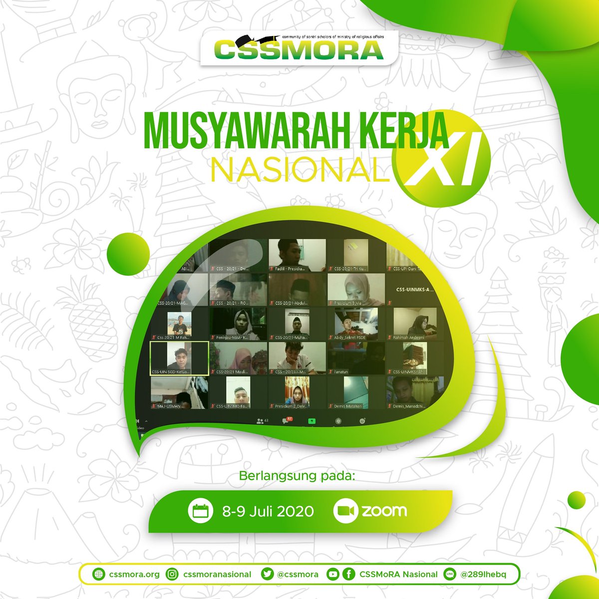 CSSMoRA's tweet photo. ((REPORT))
Telah Terlaksana Musyawarah Kerja Nasional CSSMoRA periode 2020-2021 yang dilaksanakan dalam rangkaian agenda Musyawarah Nasional CSSMoRA.
#cssmora #cssmoranasional #cssmoraberprestasi #kemenagri #mahasantrinusantara #mahasantri #mahasantrikeren #pondokpesantren https://t.co/DnQHG10r53