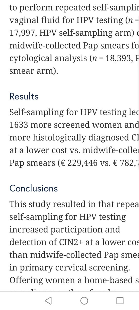 MaireadOConnor8's tweet image. Cost-effectiveness analysis of repeated self-sampling for #HPVtesting in primary #cervicalscreening: a randomized study #HPVselfsampling #HPVinfection bmccancer.biomedcentral.com/articles/10.11…