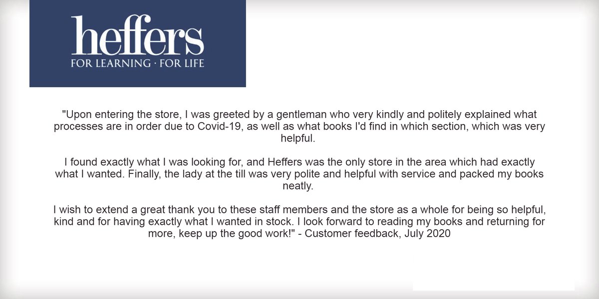 Wanting to come back into the bookshop but feeling a bit uncertain? As well as our safety measures, we hope this recent feedback from a customer, shared with kind permission, will reassure you about shopping here. We want you to enjoy your visit! #realbookshops #shopsafe