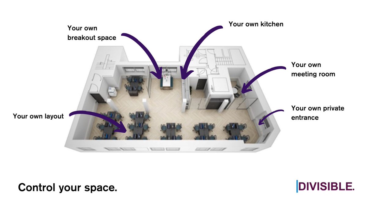 DivisibleSpace's tweet image. It’s frustrating when you don’t control your workspace. Unavailable meeting rooms and slow internet access are all too common. At Divisible, you get your own self-contained space, just for you. #flexibleworkspace #controlyourspace #officespace
