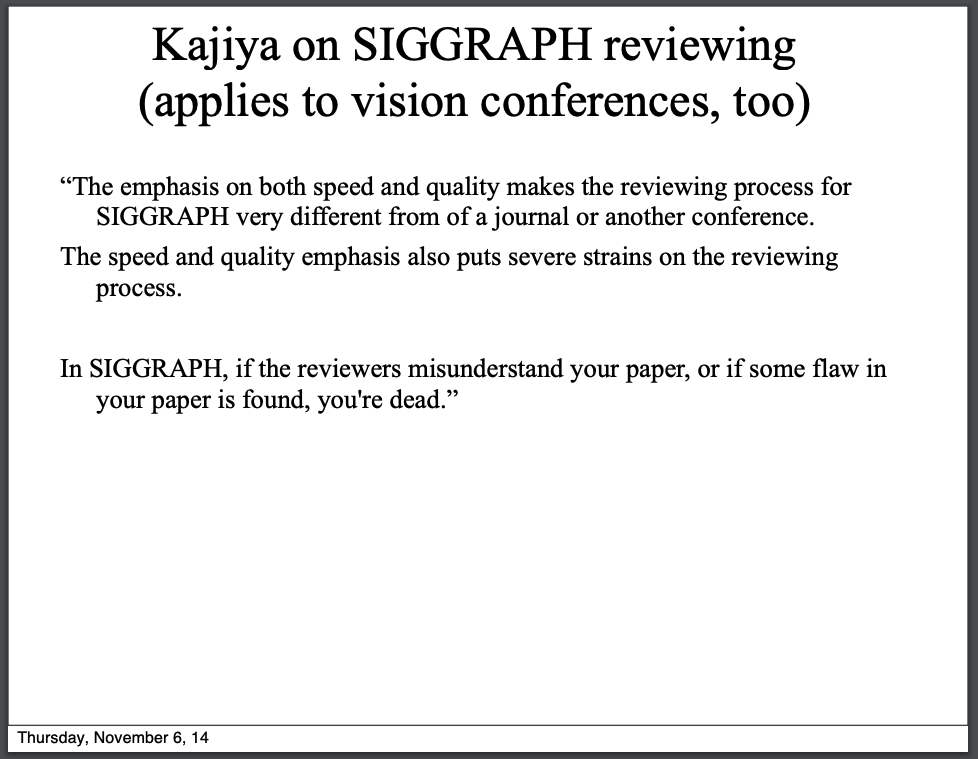 DynamicWebPaige's tweet image. ✨📄 Are you intending to submit a publication for review at an upcoming academic conference?

This deck from @MIT&apos;s Bill Freeman is an excellent guide: billf.mit.edu/sites/default/…

It irks me that these practices are not universally taught in *all* undergraduate &amp;amp; graduate schools.