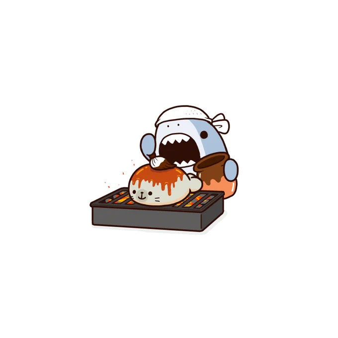 土用の丑の日なので蒲焼きにするサメ #サメーズ 