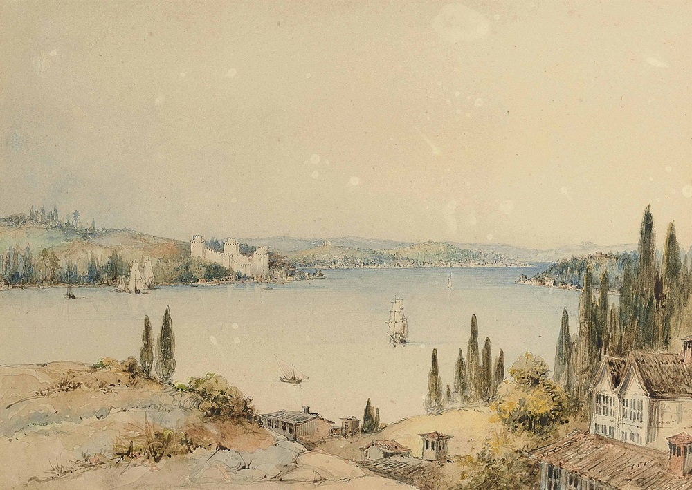 OttomanArchive's tweet image. Rumeli Hisarı ve İstanbul Boğaz manzarası, XIX yüzyıl, Amadeo Preziosi.

View of the Bosphorus towards Rumeli Hisarı fortress, Istanbul, XIX century, by Amadeo Preziosi.

#ottomanempire #ottomanhistory #tablolardaIstanbul