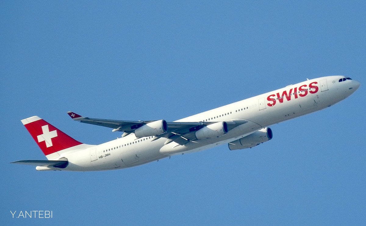 ace_pio's tweet photo. @FlySWISS climbing out of #TLV in an early morning departure to #ZRH. #A343 #FlySwiss #Swiss #avgeek #HBJMH #A340 #planespotting https://t.co/mHhQzmoLw5