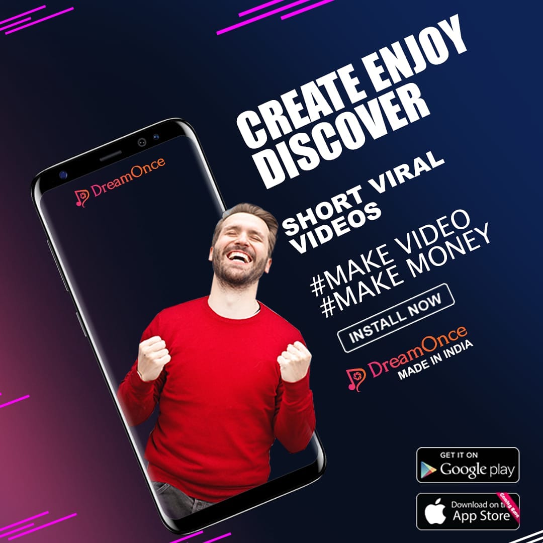 dreamonceapp's tweet photo. Download Dreamonce App Now 🇮🇳 #IndiansTrustsPMModi #Indians #India #carryminati #FreeiPadPro #dreamonceapp @TV9Marathi @zee24taasnews @abpmajhatv @PinkvillaTelly https://t.co/jizMPHMfjr