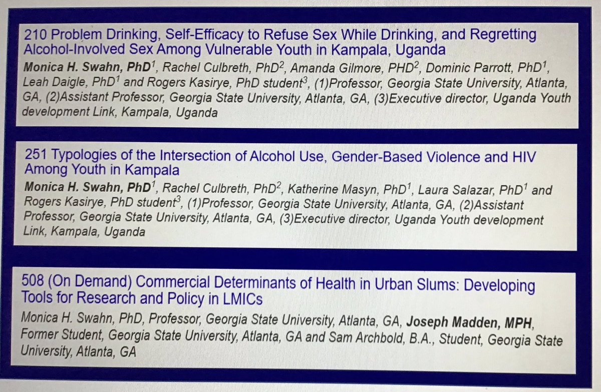 MHSwahn's tweet image. The #SPRconf2020 starts today &amp;amp; we’re thrilled to showcase some of our #globalhealth #research in #Uganda 🇺🇬 #Africa 🌍@PHGSU @CRIV_GSU #criv @RachelCulbreth  #urbanhealth #cities @JoeJoeMadden @gsuoii #gsuinternational @kasiryerogers @ahyder1 #cdoh #alcohol @Movendi_Int @SPRORG