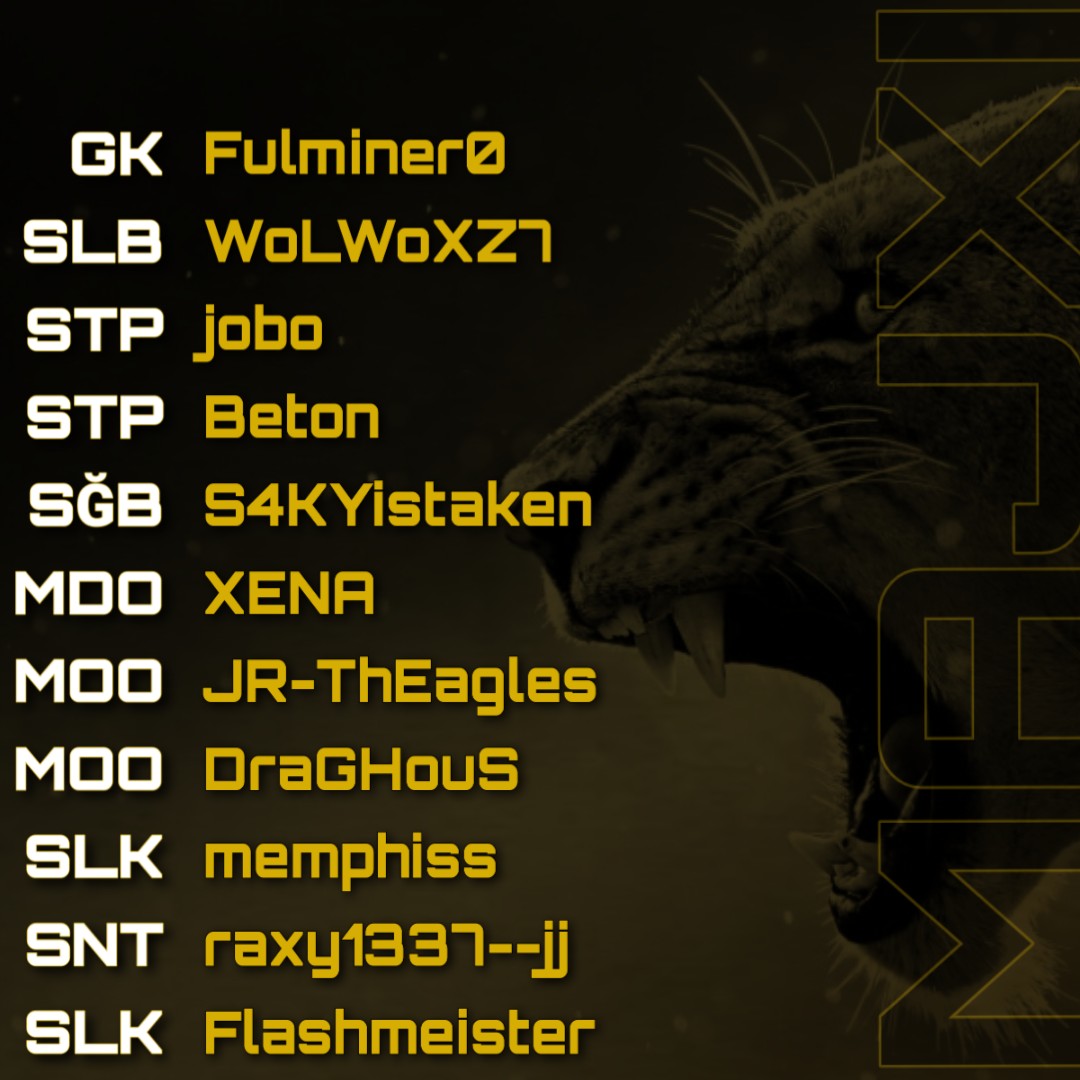 Night FC karşısına çıkacak olan muhtemel 1️⃣1️⃣

🦁🟡⚫