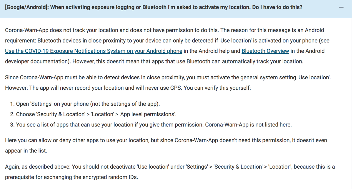 But European gov'ts have not told Android users of the virus-tracing apps that, once they turn on location, Google may use Wi-Fi, mobile networks and Bluetooth beacons to determine their precise whereabouts through a setting called location accuracy. Informed consent?