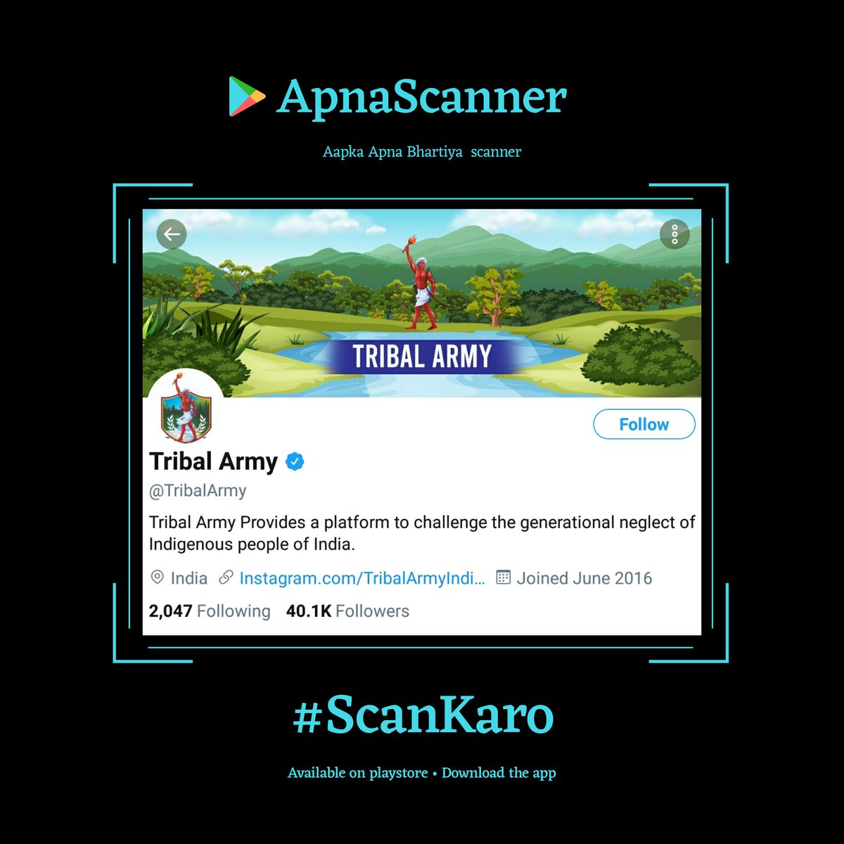 YourtechIn's tweet photo. Dear @TribleArmy ,
Download #ApnaScanner app : https://t.co/9i0WJ7KK2T
Yourtechin 🐾 https://t.co/26W9Ulpmi0