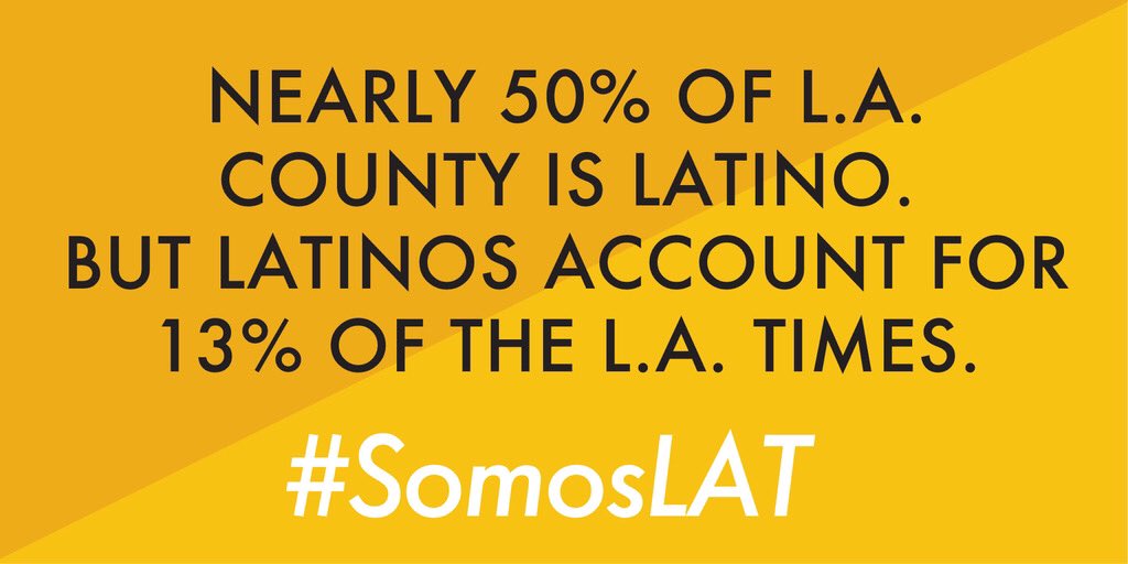 Many  @latimes Latino journalists who came before us fought hard for representation. This letter marks the largest, most significant public action taken by Latino staffers since the  @latimes was established 139 years ago. Without Latinos, the  @latimes cannot succeed.  #SomosLAT