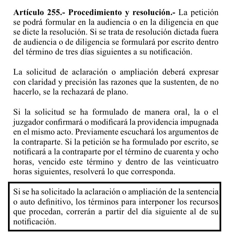 DiegoFChimboV's tweet photo. Si no se tramitan los recursos horizontales (ampliación, aclaración), los términos para interponer otros recursos quedan suspendidos, y no se podría apelar una decisión jurisdiccional. Sobre @BolivarSanchezR, claramente se violó esta norma en #CasoSobornos. No es un tema menor! https://t.co/k8p4Au2mRj