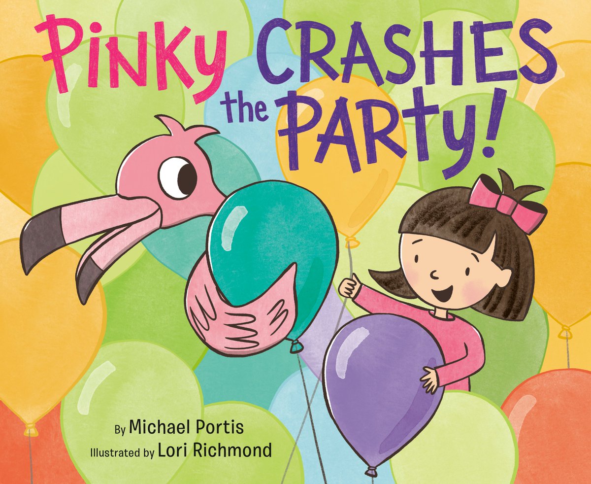 🎂Book Birthday!🎂 for PINKY CRASHES THE PARTY! the follow up to <a href="/KASL_Librarians/">KASL</a> KY Bluegrass Award nom'ed PINKY GOT OUT! by <a href="/mportisauthor/">Michael Portis</a>, illustrated by <a href="/loririchmond/">Lori Richmond</a>. <a href="/KirkusReviews/">Kirkus Reviews</a> called the "playful" illustrations "bright and fun" &amp; said they make the book "worthwhile"!🥳