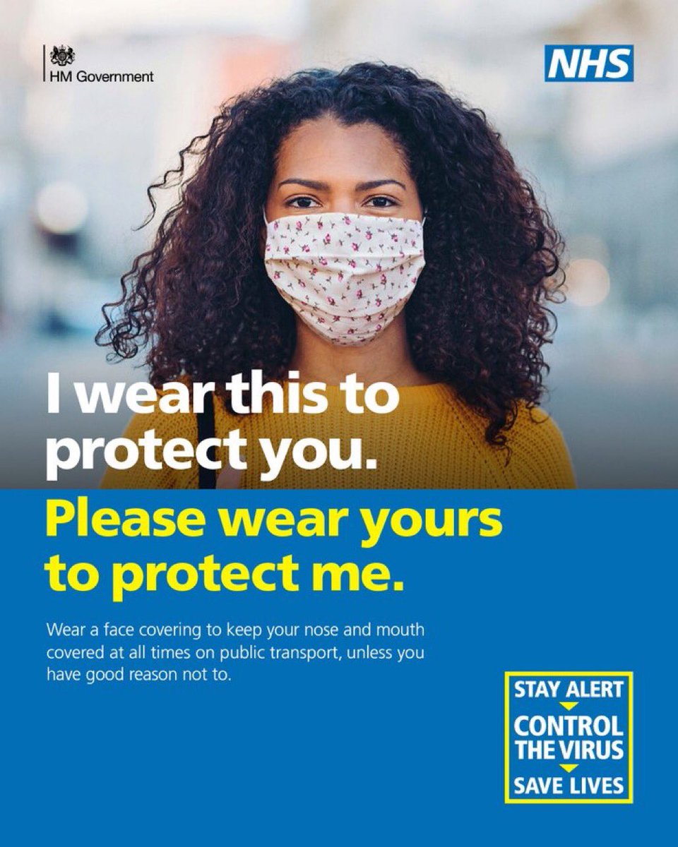 It’s important to remember coronavirus is still out there. Please continue to:                🧍‍♀️↔️🧍keep 2m apart                       
🧼 🖐 wash hands regularly                   
😷 wear a face covering in confined or crowded places if you can.