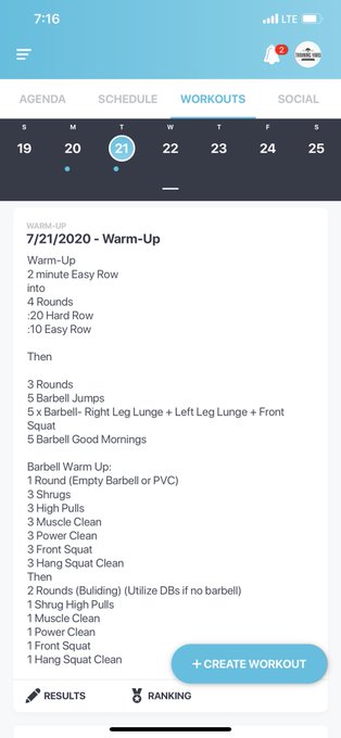 Picture is all warm up then for the actually workout:  We did 250m row  Then 3 front squats  250m row 5