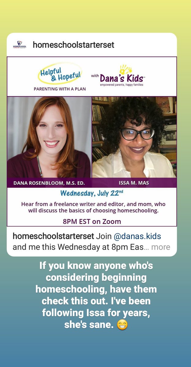 binkytoes's tweet photo. If you know anyone who's considering beginning homeschooling, have them check this out. @HomeschoolSet @issamas https://t.co/UdY00zg7Js