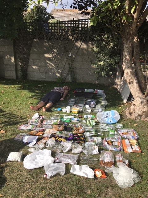 JuliaMessenger1's tweet photo. It's @PlasticFreeJuly, so I decided to participate in @PlasticEveryday survey challenge. What an eye-opener! Here is a picture of the items, with me to give you an idea of scale. So much plastic, mainly food packaging, which can't be recycled. https://t.co/qdCFiHTfI7