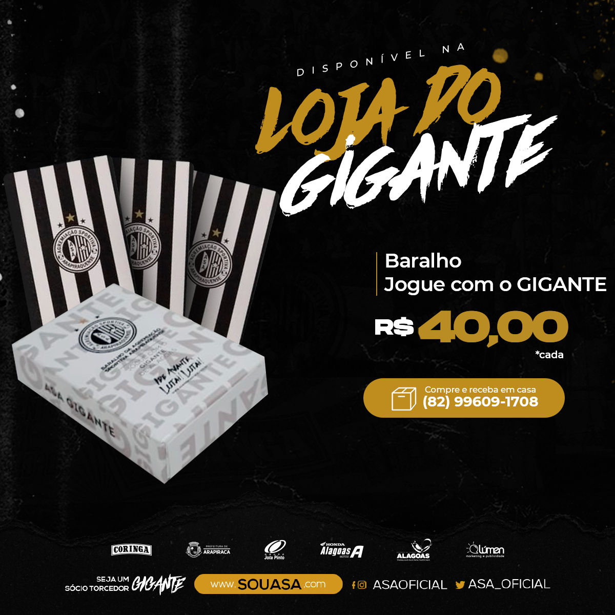 ASAoficial's tweet photo. Baralho do GIGANTE em PVC 3mm em material profissional com verniz total na frente. Muito lindo e resistente. Suas jogadas serão ainda mais emocionantes. Pronta entrega no telefone (82) 99609-1708
#SOUASA #TodosPeloASA #ProdutoAlvinegro https://t.co/phm1XWtkmG