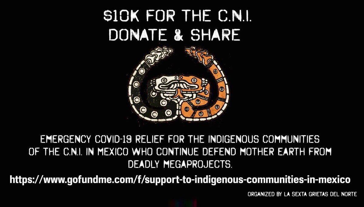 #COVID19 #Relief 🌱 FOR the #INDIGENOUS Communities #DEFENDING MOTHER #EARTH.  Let’s unite for those who continue to put their lives and bodies on the line to protect mother earth &amp; resist the most evil of all viruses : capitalism. #Donate + #Share #CNI #EZLN <a href="/apoyoalCIG/">apoyo al CIG</a>