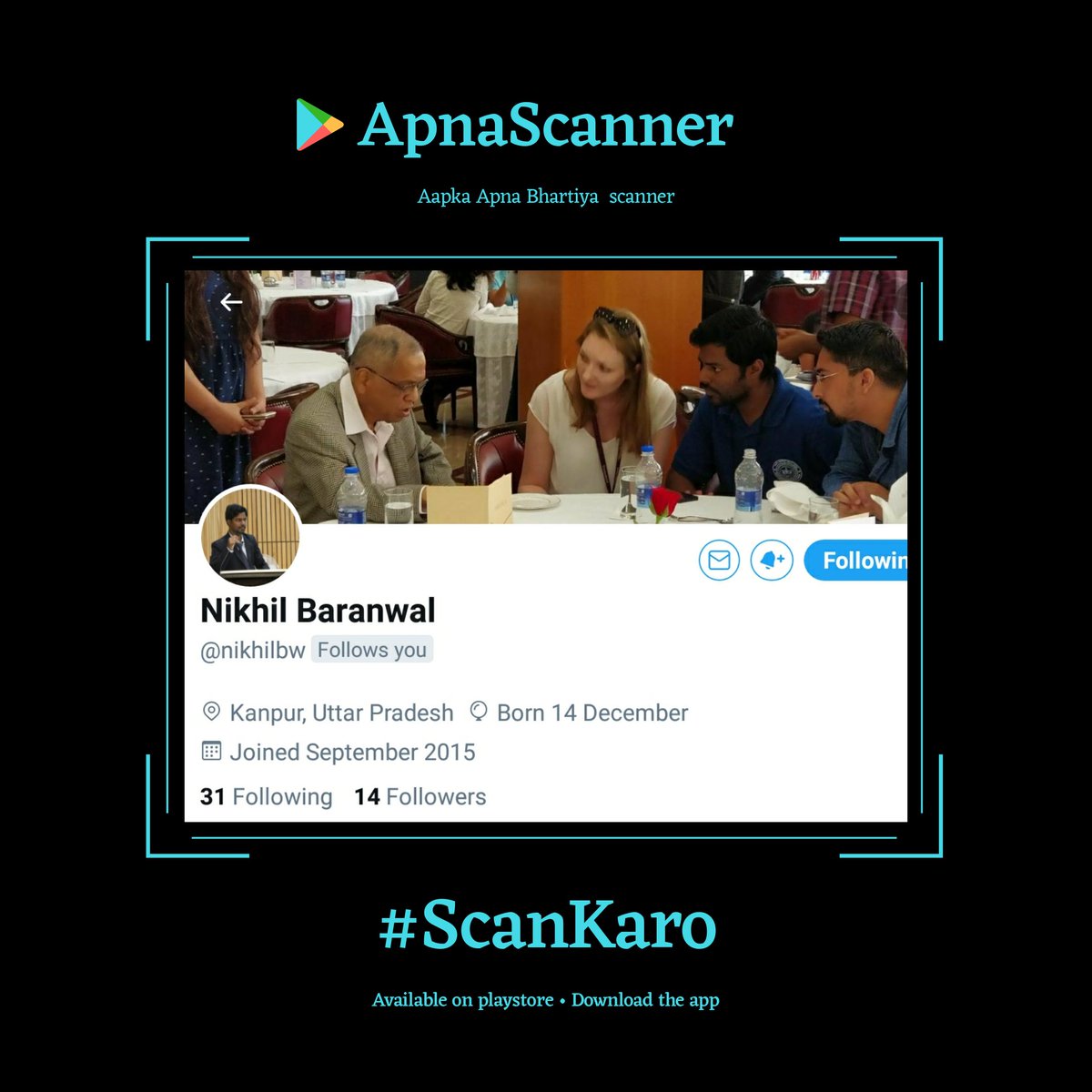 YourtechIn's tweet photo. @nikhilbw Dear @nikhilbw ,

Please Download the #ApnaScanner App : 
https://t.co/9i0WJ7KK2T

YourtechIn 🐾 https://t.co/qdu59b170A