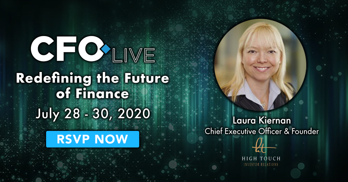 Laura_P_Kiernan's tweet photo. I am excited to announce that I will be speaking at the @CFOLive on July 29! Register now: https://t.co/CCmKl2lv7B #HighTouchIR #CFOLive #CFOMagazine #Finance https://t.co/HF6bAYb9LT