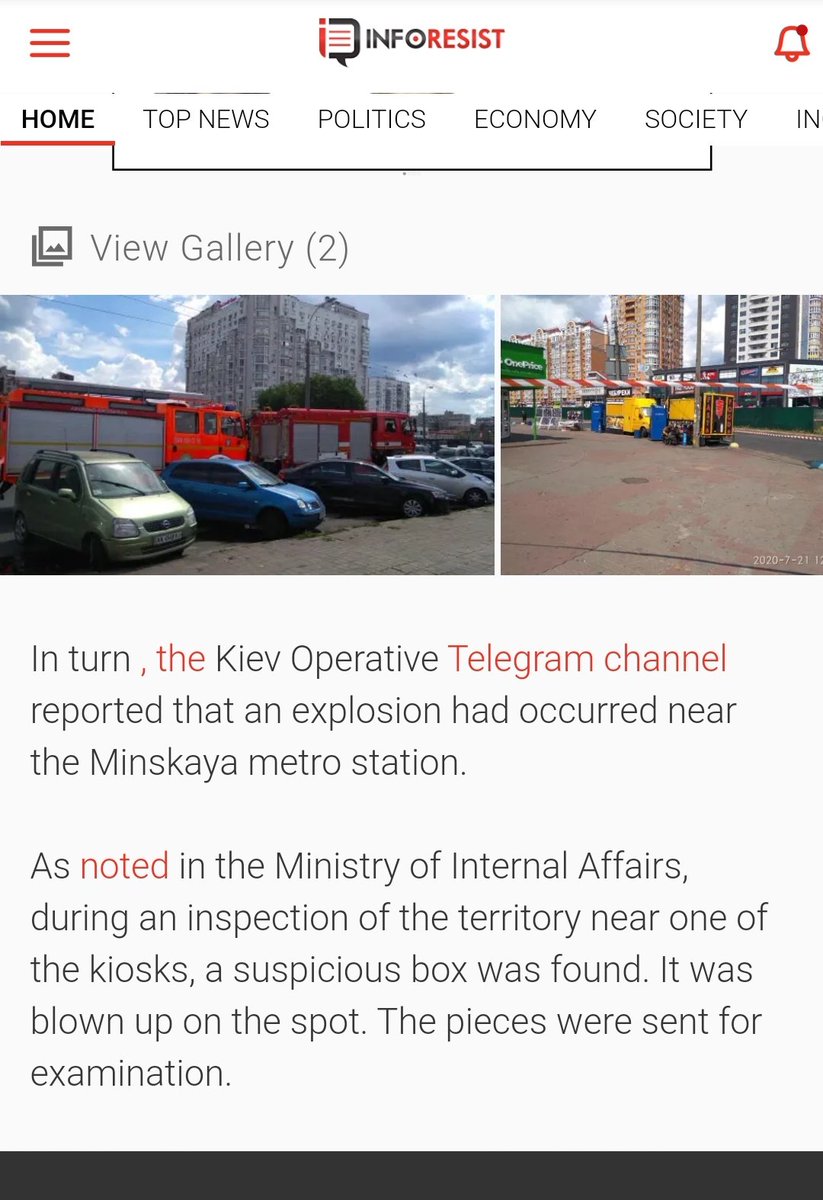 A bomb went off near the Minskaya station and 2 other bikbs were neutralized in Kyiv. There is also a hostage situation in Lutsk, Ukraine. The hostage taker published a lost of demands claiming current and former officials make a statement they are terrorists. Will update