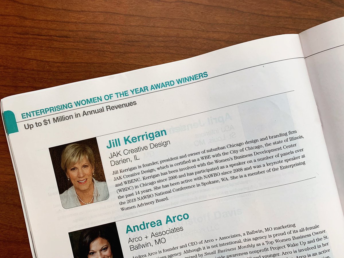 JAK_Creative's tweet photo. Great news! We're thrilled to announce our founder, Jill Kerrigan, has been recognized as an @EWMagazine of the Year Award Winner! #JAKCreativeDesign #EnterprisingWomen #WomeninBusiness https://t.co/d8zUSFxszL https://t.co/ogsAQW8Kgt