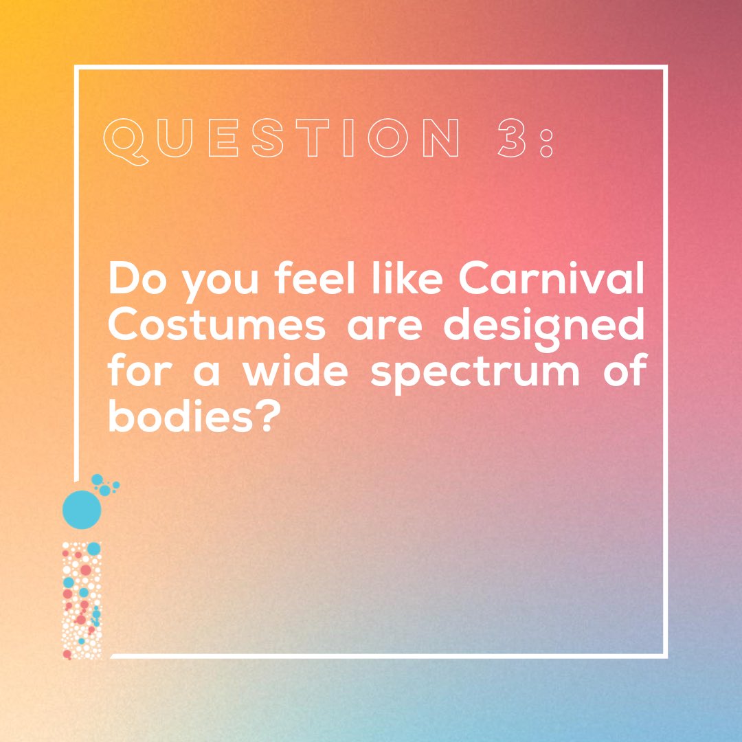 So based on the responses to question 1 we’ve seen people say what they think of when they hear Carnival Bodies... What about the costume designs?