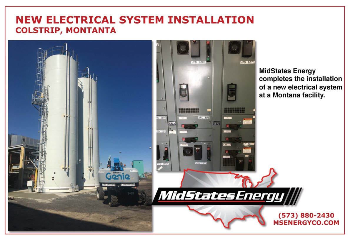 MidstatesEnergy's tweet photo. MidStates Energy recently completed the installation of a new electrical system at a facility in Montana.

#electrical #design #industry #power #Montana https://t.co/dp0XHo1Mn8