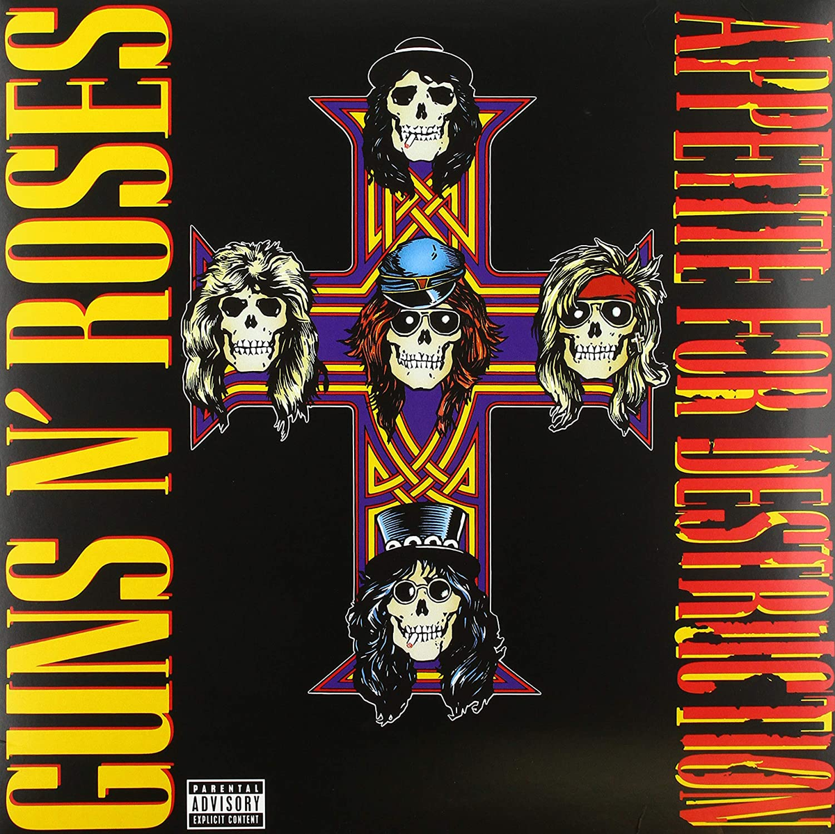 crockpics's tweet photo. Guns N’ Roses released their debut album Appetite For Destruction, July 21, 1987. https://t.co/a4MnFb0GcN