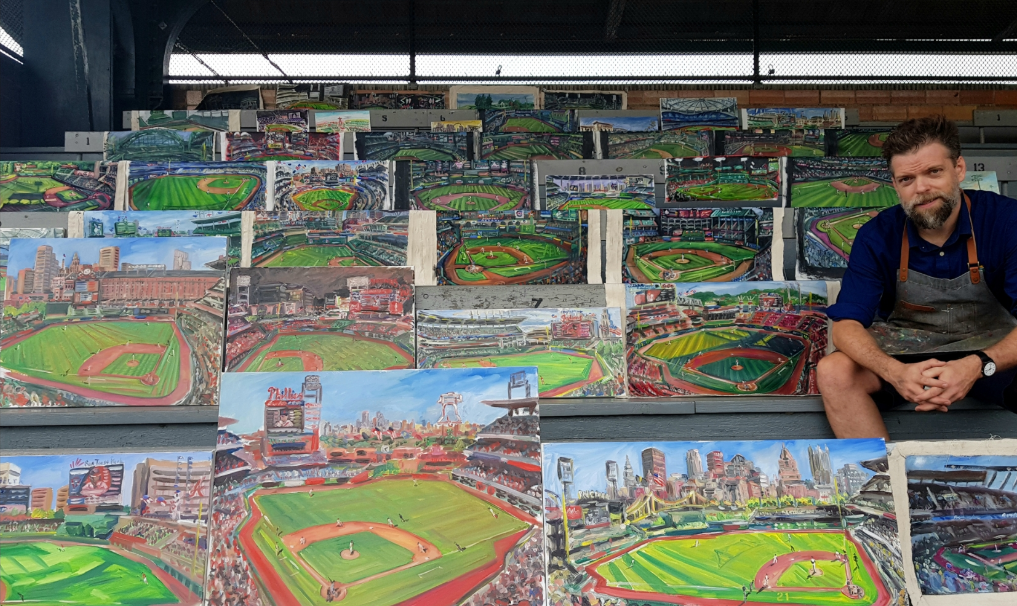 In 2019 I travelled to and painted all 30 MLB ballparks live during the course of a game. With the 2020 season soon to begin, this thread will retrace my journey, artwork and the experiences of my incredible season touring North America and MLB. #MLB  #DiamondsOnCanvas  #AndyBrown