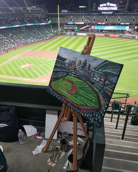 In 2019 I travelled to and painted all 30 MLB ballparks live during the course of a game. With the 2020 season soon to begin, this thread will retrace my journey, artwork and the experiences of my incredible season touring North America and MLB. #MLB  #DiamondsOnCanvas  #AndyBrown