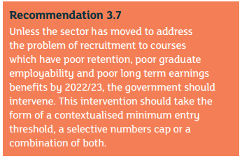 ...the precise metrics Michelle and Donelan and Gavin Williamson have been identifying as associated with poor quality/value in last few weeks.