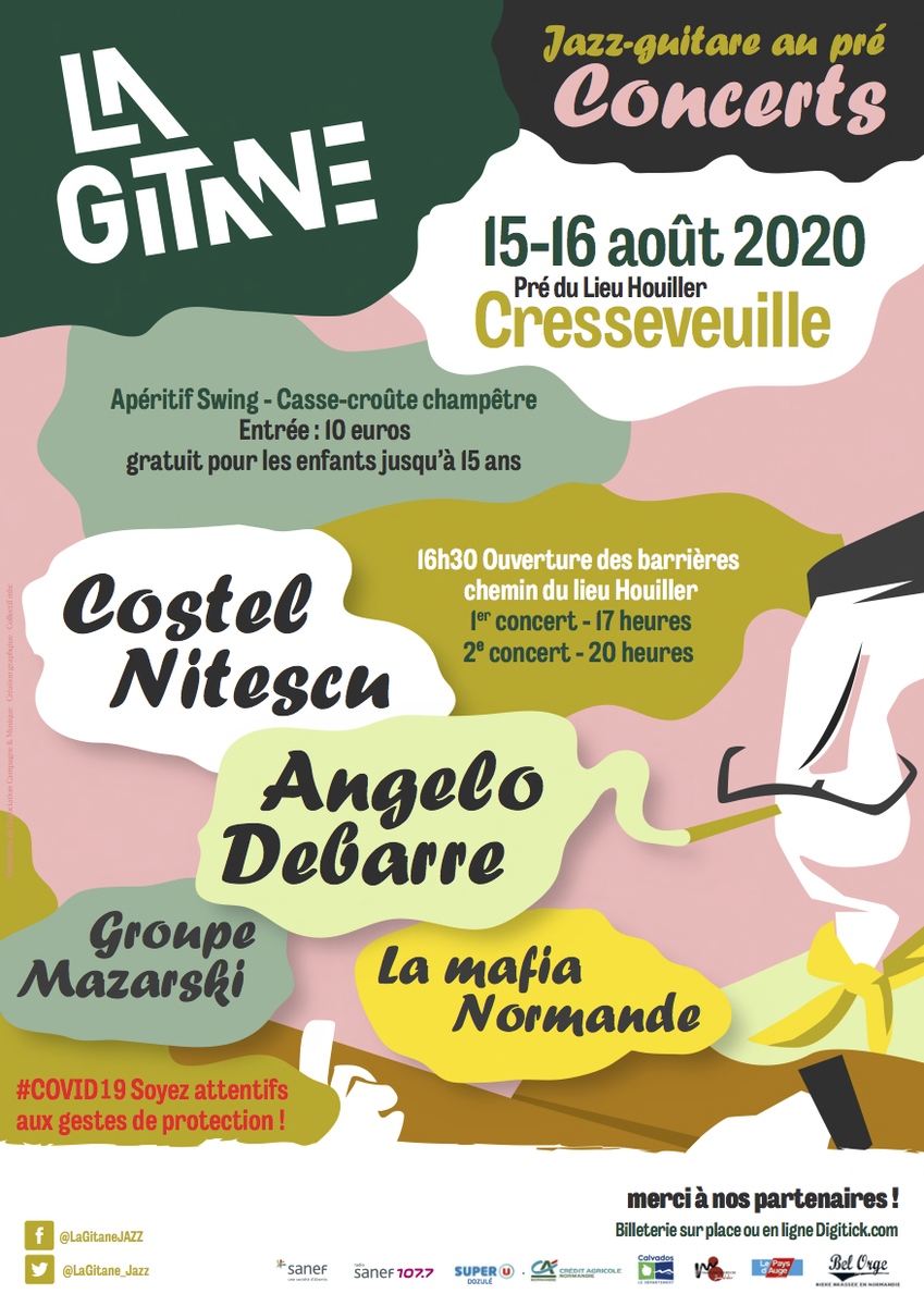 LaGitane_Jazz's tweet photo. Du jazz manouche les pieds dans l'herbe à #Cresseveuille tout le week-end du 15 août avec des artistes exceptionnels #angelodebarre #CostelNitescu #SamyDaussat #LaMafiaNormande #TrioMazarski https://t.co/qSl7fEmbc4