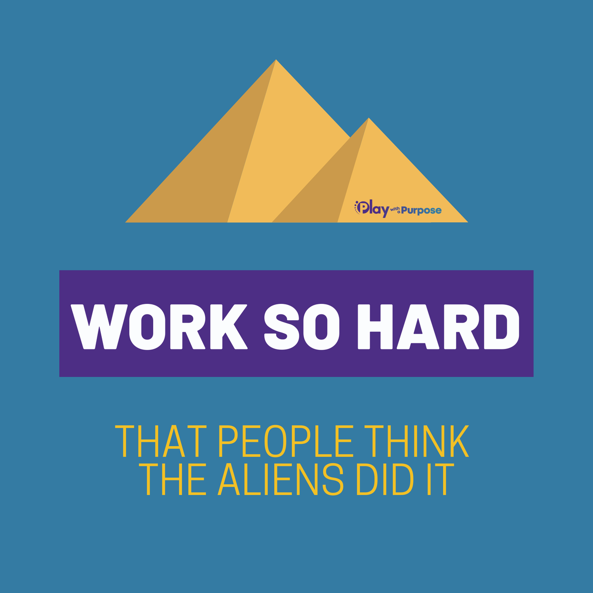 Fun quote with an even more important message that we strive to live by: give every project, event, and new endeavor our utmost attention to make it as successful as it can be!
#playonevents #aliens #project #message #quote #strive #workhard