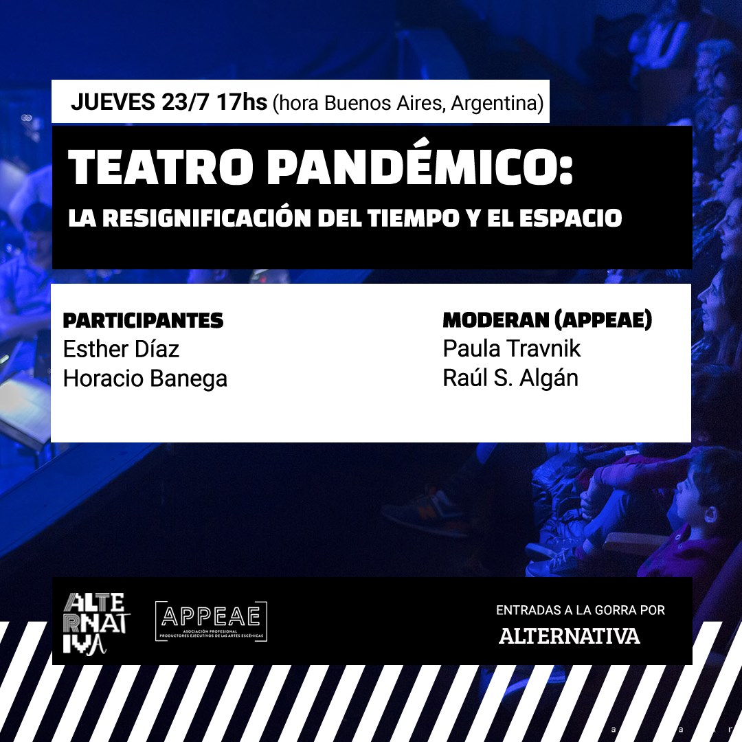 Una filósofa, Esther Díaz, y un filósofo, Horacio Banega, serán los protagonistas del segundo foro del Ciclo Teatro Pandémico que organizamos junto a <a href="/appeae_ar/">Productorxs Ejecutivxs</a>. ¿Te sumás? Es este jueves a las 17 hs, con entrada a la gorra virtual por Alternativa: bit.ly/foro2alternati…