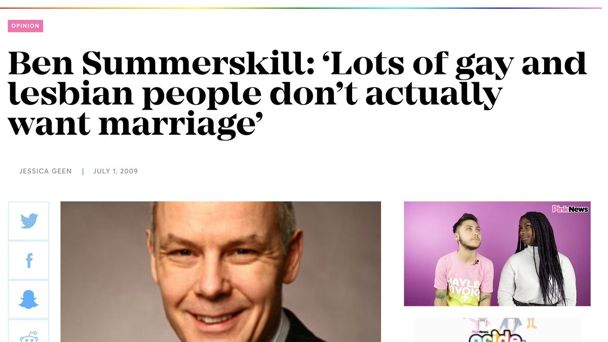 This interview with the then  @stonewalluk CEO Ben Summerskill, convinced us that we would need to use the power of the  @PinkNews audience to directly call for marriage equality from our political leaders as Stonewall didn't look like it would under Ben's leadership (10/22)