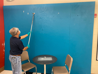 Ensuring clean, safe spaces for the new school year includes even the smallest details, like removing tape and residue from old classroom posters and signs, giving teachers and students a clean slate for the fall. #PPSDfall2020