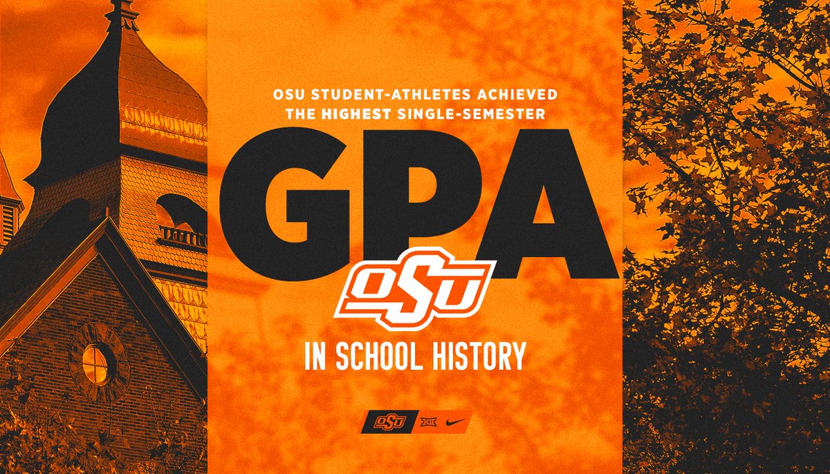 OSUAthletics's tweet photo. The highest combined GPA in 𝒮𝒞𝐻𝒪𝒪𝐿 𝐻𝐼𝒮𝒯𝒪𝑅𝒴. 

Put your hands together for our hard-working student-athletes and the best academic center in the business! 👏

🔗 https://t.co/QDyecqHiEi

#okstate  I  #GoPokes https://t.co/PB81CDINqh