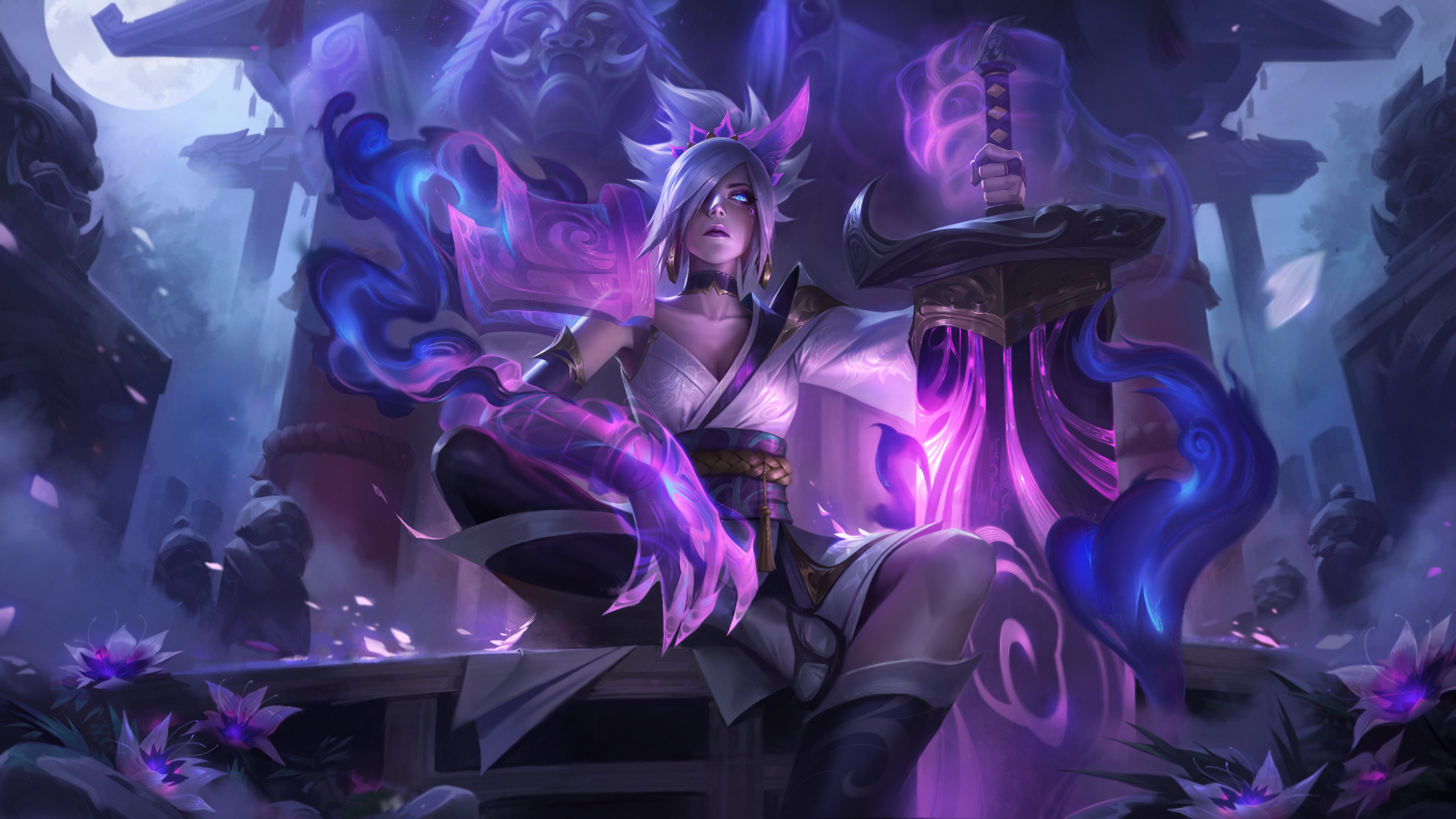 Ahri Florescer Espiritual Prévia da nova skin do Wild Rift cr: Skin Sp