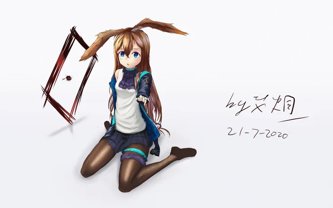 兔子坐 #阿米兔 #明日方舟 #阿米婭 #二創  