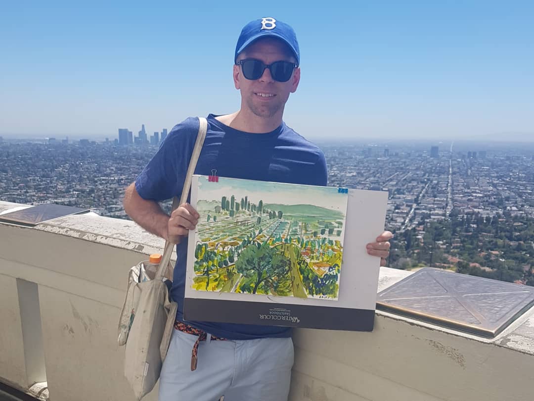 19/04/13Sightseeing in LA. Griffith Observatory, the iconic Hollywood sign and views over downtown LA. Love the soft SoCal light and atmosphere.  #MLB  #DiamondsOnCanvas  #AndyBrown