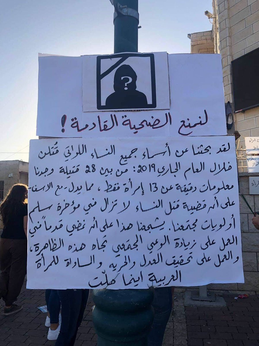 “ let’s protect the next victim! “ We searched for women names who were killed in 2019 28 murdered but we only found information about 13 which means femcide -sadly- isn’t a priority in our society, we should rise awareness and work to give Arab women justice and freedom. “