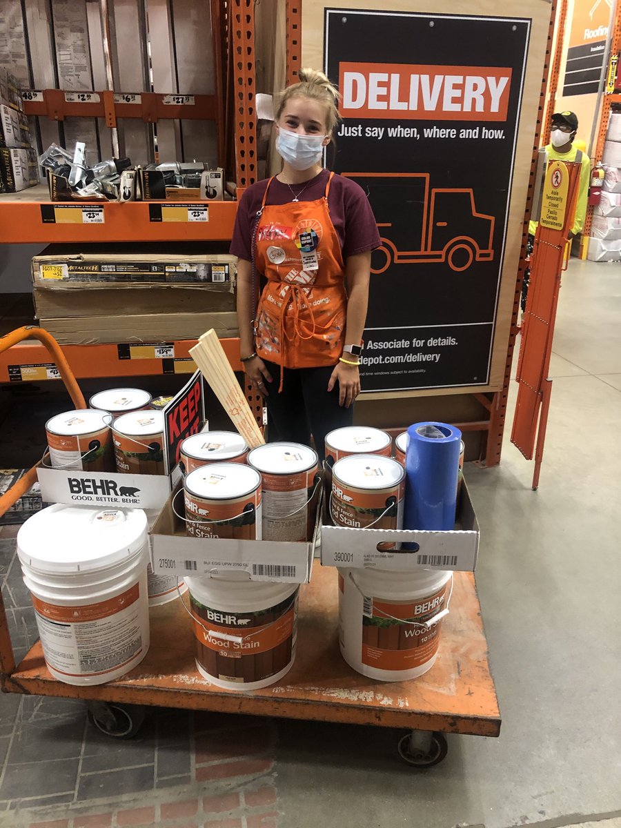 PeteZinda's tweet photo. 29 gals of stain this morning for new associate Sydney. She kept giving great customer service to our DIY’s, while mixing up this Will Call for a valuable Pro. Great Job Sydney!!!!!
⁦@belford_melissa⁩ ⁦@JoeRossBehr⁩ ⁦@jeffreyTNyberg⁩ ⁦@CampSweenScott⁩ https://t.co/hAsIHIFakB