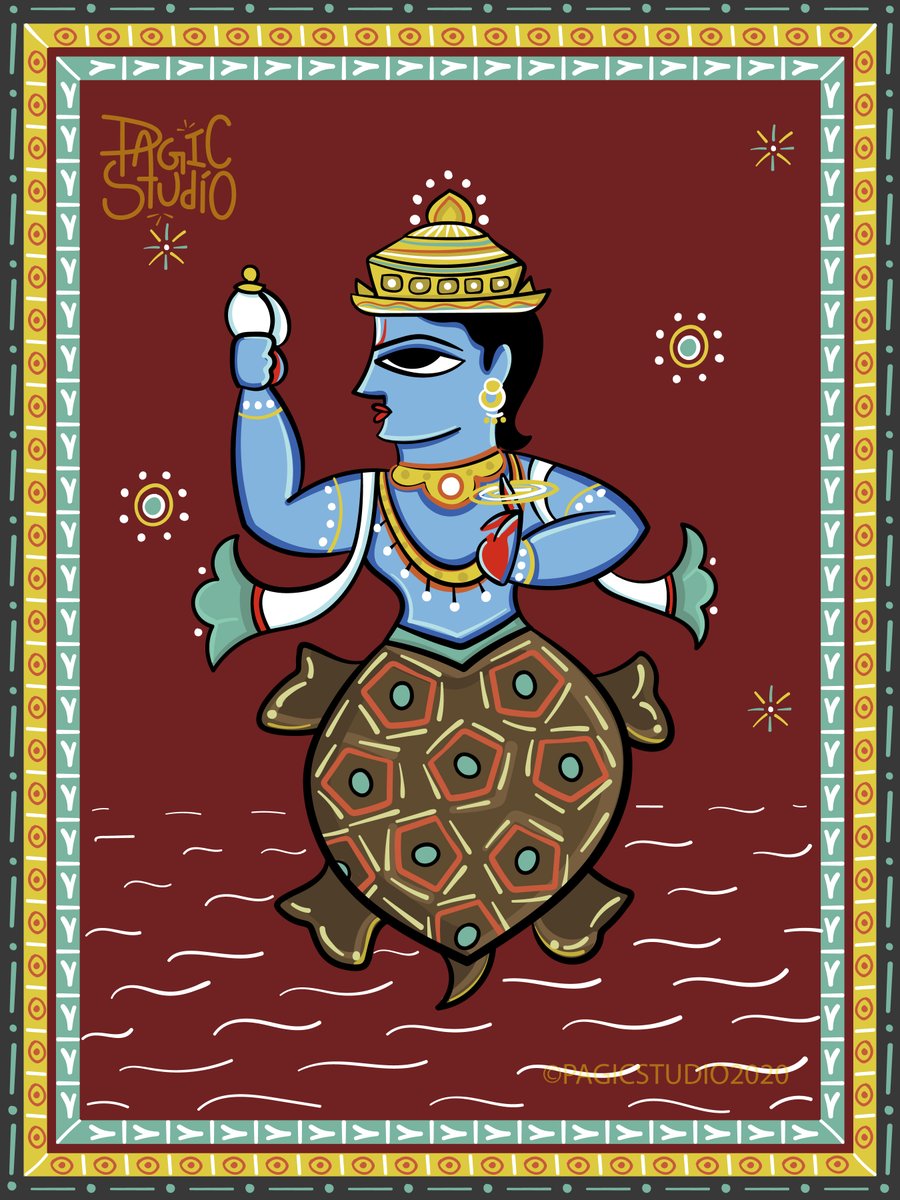 pagicstudio's tweet photo. #Dasavaratam Series #BengalPatua - Part 1 by #pagicstudio 

Link to the complete series https://t.co/hsER9SZLuI

#indianfolkart #Kurmavatar #matsyavatar #narasimha #Varahi #indianmythology #illustrations #digitalart #hindugod #hyderabad #vizagbrandingagency https://t.co/I34dCAQS1o