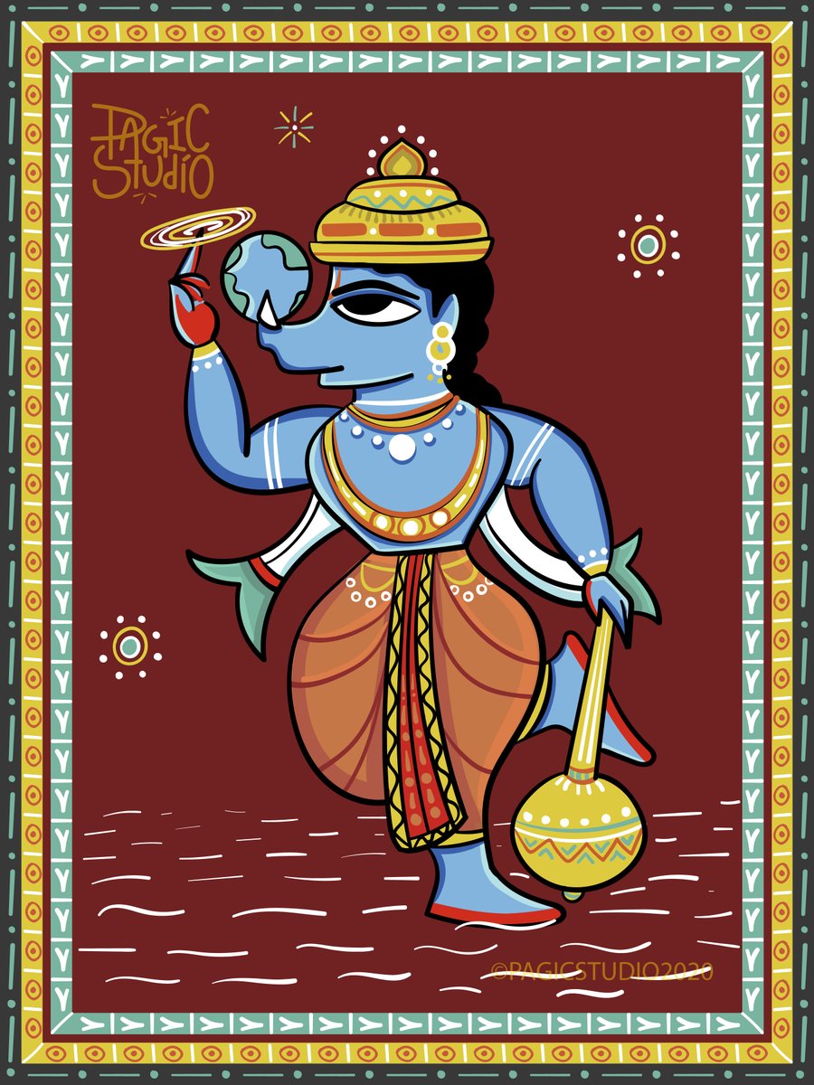 pagicstudio's tweet photo. #Dasavaratam Series #BengalPatua - Part 1 by #pagicstudio 

Link to the complete series https://t.co/hsER9SZLuI

#indianfolkart #Kurmavatar #matsyavatar #narasimha #Varahi #indianmythology #illustrations #digitalart #hindugod #hyderabad #vizagbrandingagency https://t.co/I34dCAQS1o