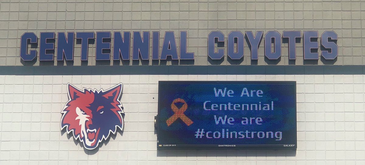CeHSAZ's tweet image. We are a strong and caring Centennial community! Shout out to CeHS Baseball and all of the other campus clubs and staff members who've helped to support and encourage Colin and his family #colinstrong #coyotepride